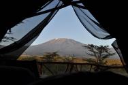 výhled na Kilimanjaro z postele