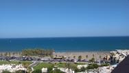 pohled z hotelu na pláž