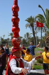 Tradiční tuniské uvítání s hudbou tancem