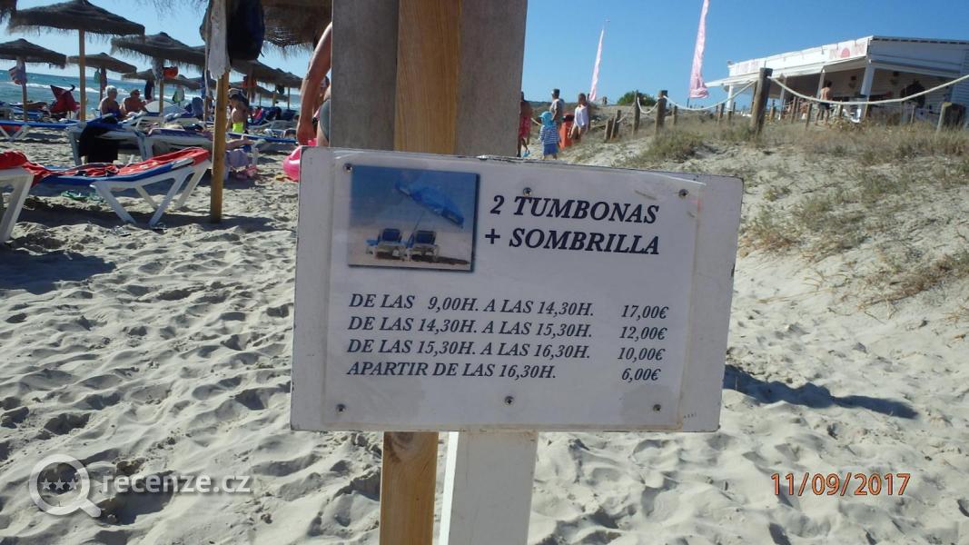 ceny za lehátka na pláži