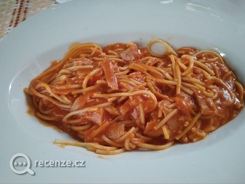 Milánské špagety- lépe řečeno špagety se šunkou a protlakem